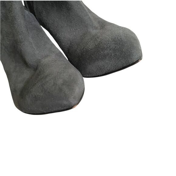 GIUSEPPE ZANOTTI Suede Leather Pointy Toe High Heel Ankle Boots Grey Black 37.5 - Picture 7 of 11